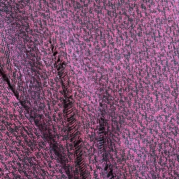 Maroon/Black Tunic Sweater with distressing - Picture 2 of 5